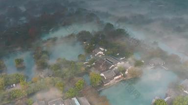 杭州冬季<strong>西溪湿地</strong>晨雾云雾缭绕